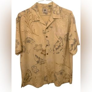 Hawaiian Shirt L Brigata, 100% Silk
